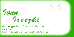 ivan ireczki business card